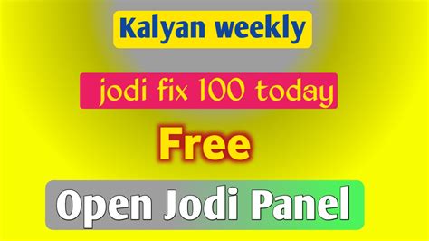 weekly fix jodi